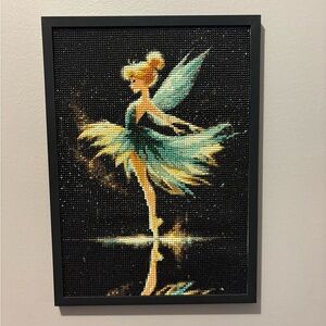 Tinkerbell Dancing Ballerina Diamond  Framed Art
